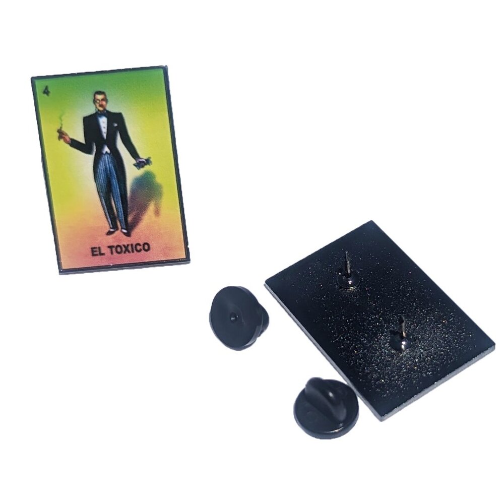 El Toxico Pin Loteria Pin For Caps Clothing Enamel Badge Polaca Mexican Game Pin
